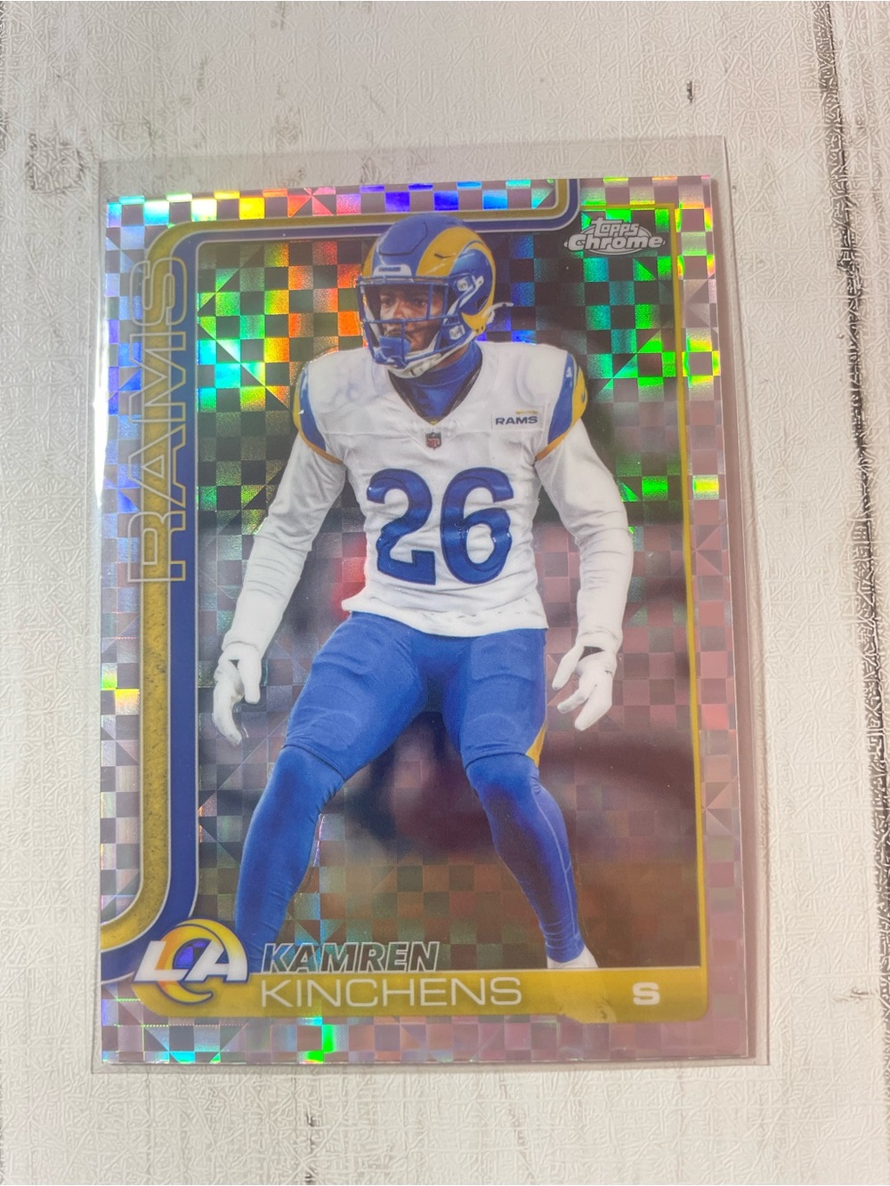 Topps Chrome X Fractor  Kamren Kinchens Los Angeles Rams #174 2025